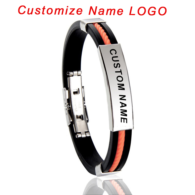 Paracord Bracelet - Custom Logo Name Engrave Silicone Bracelet