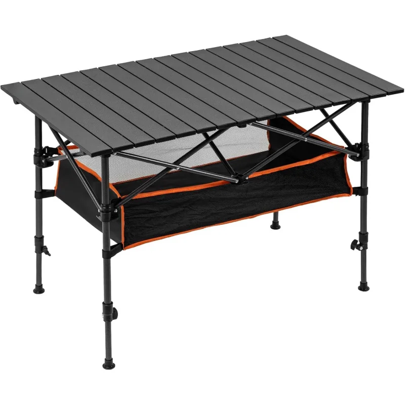 Outdoor Camping Table With Storage - Camping Table with Storage Basket Foldable