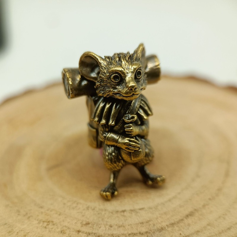Paracord Bracelet - Rat Traveler Brass Knife Beads Animal