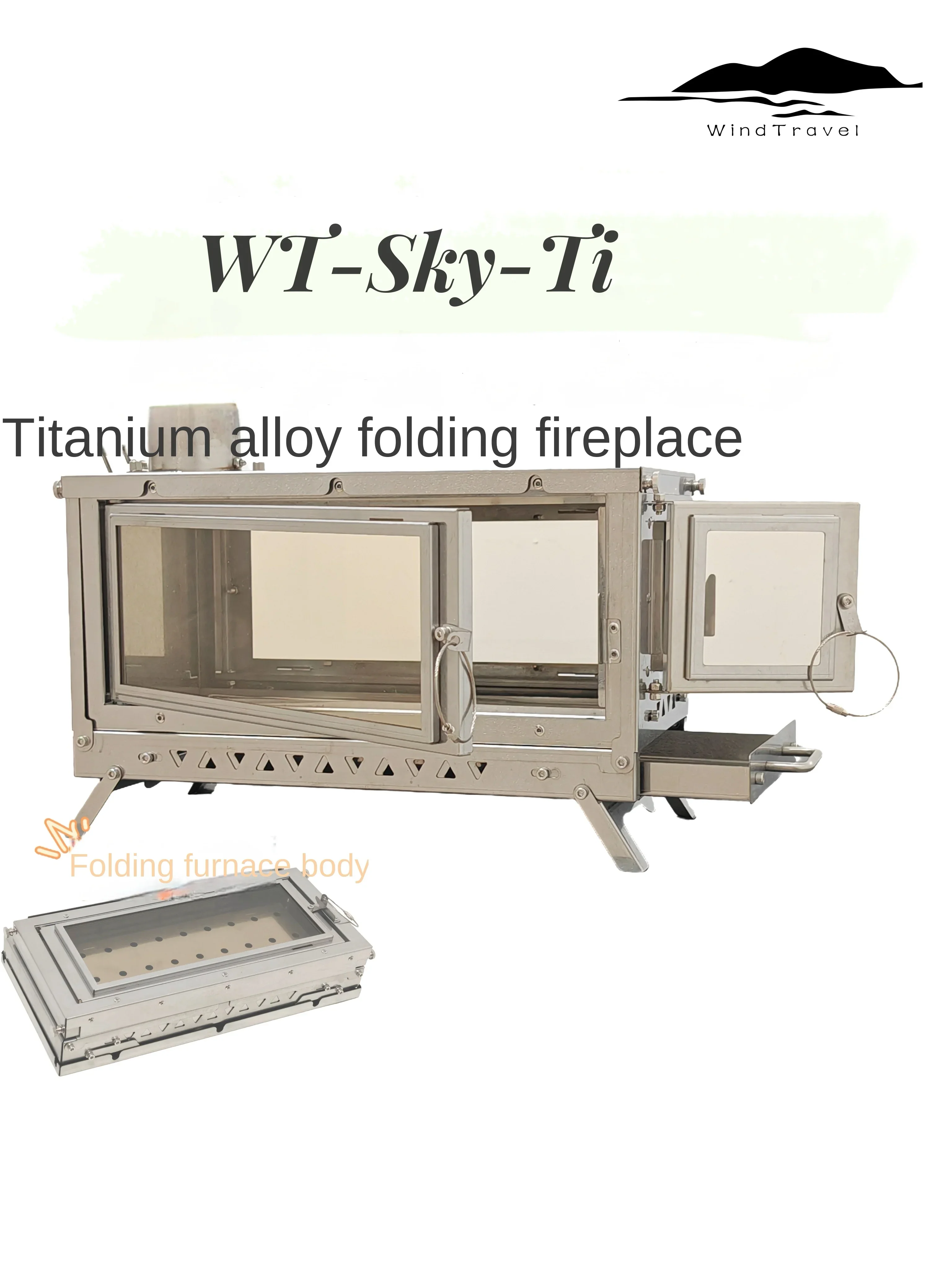 Outdoor Camping Fireplace - WT-Sky-Ti titanium alloy folding fireplace outdoor
