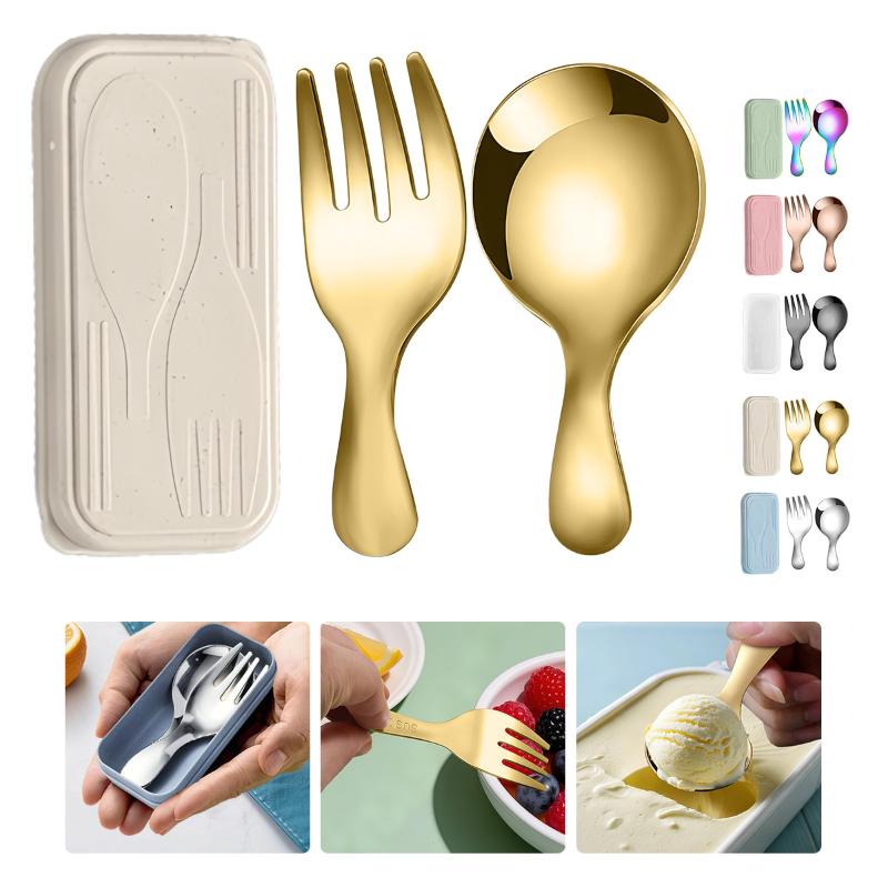 Outdoor Camping Box - Stainless Steel Tableware Set Spoon Fork