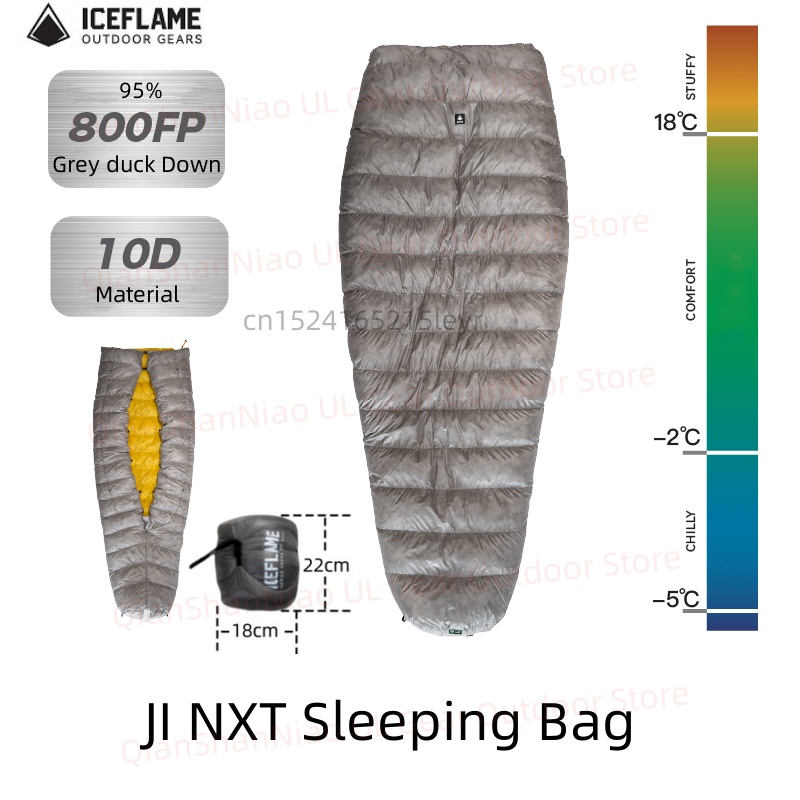 Ultralight Sleeping Bag - Ice Flame JI NXT 800FP Mummy