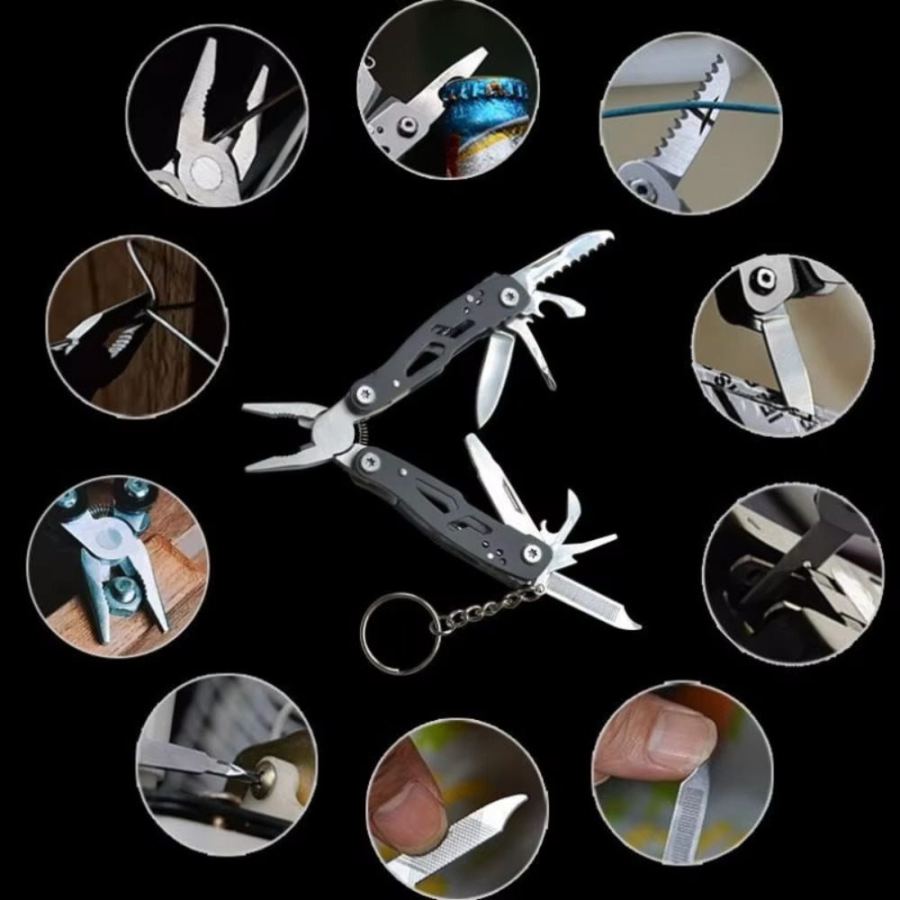 Outdoor Camping Essential Gear - Camping Multitool Stainless Steel Portable Folding