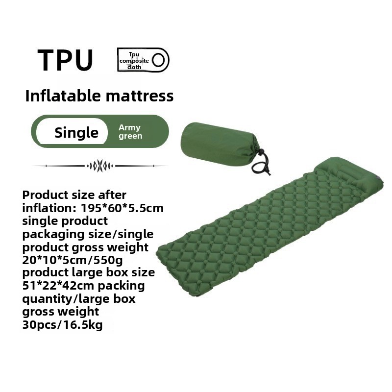 Outdoor Camping Mattress - undefinedTPU Inflatable Camping Pad Outdoor Sleeping