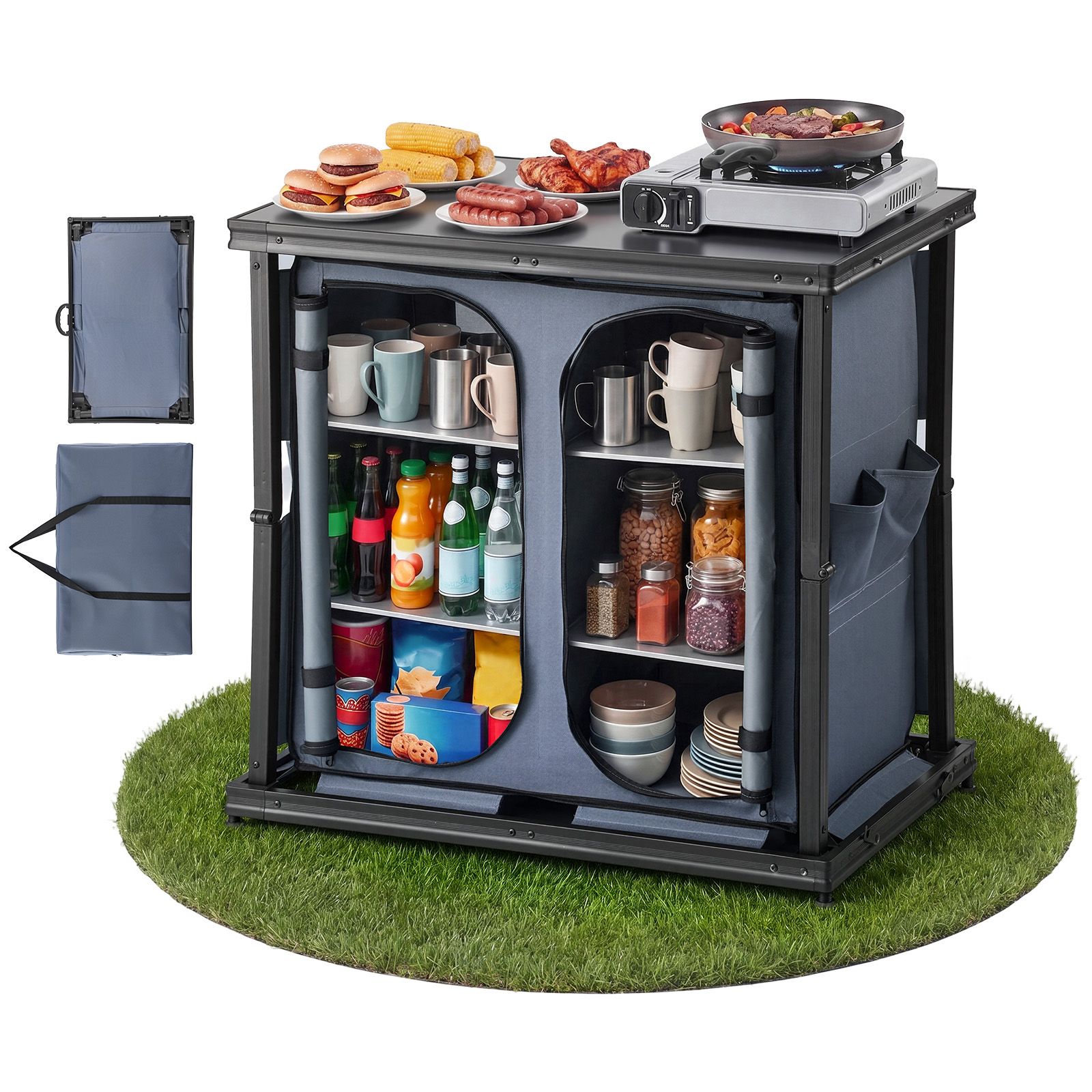Folding Camping Storage Cabine - Outdoor Camping Kitchen Setup ulasan dan harga