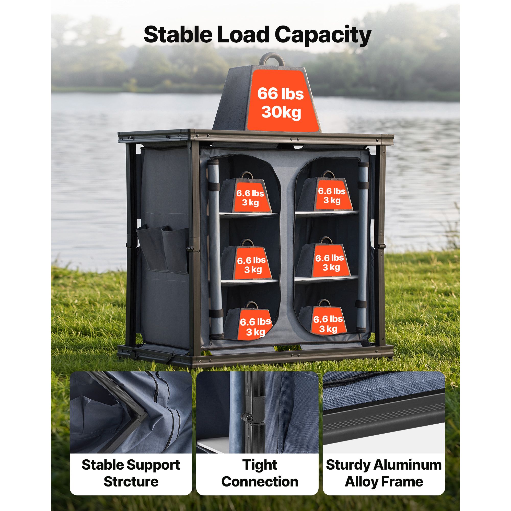 Folding Camping Storage Cabine - Outdoor Camping Kitchen Setup ulasan dan harga