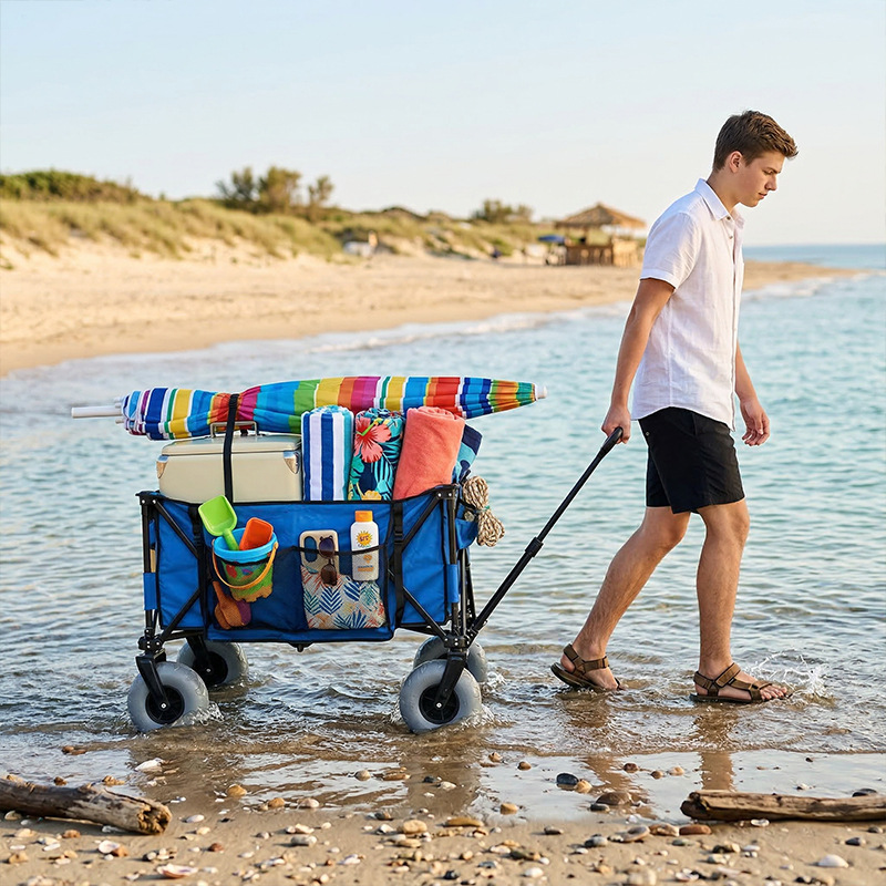 Foldable Metal Beach Wagon Qui - Outdoor Camping Set ulasan dan harga