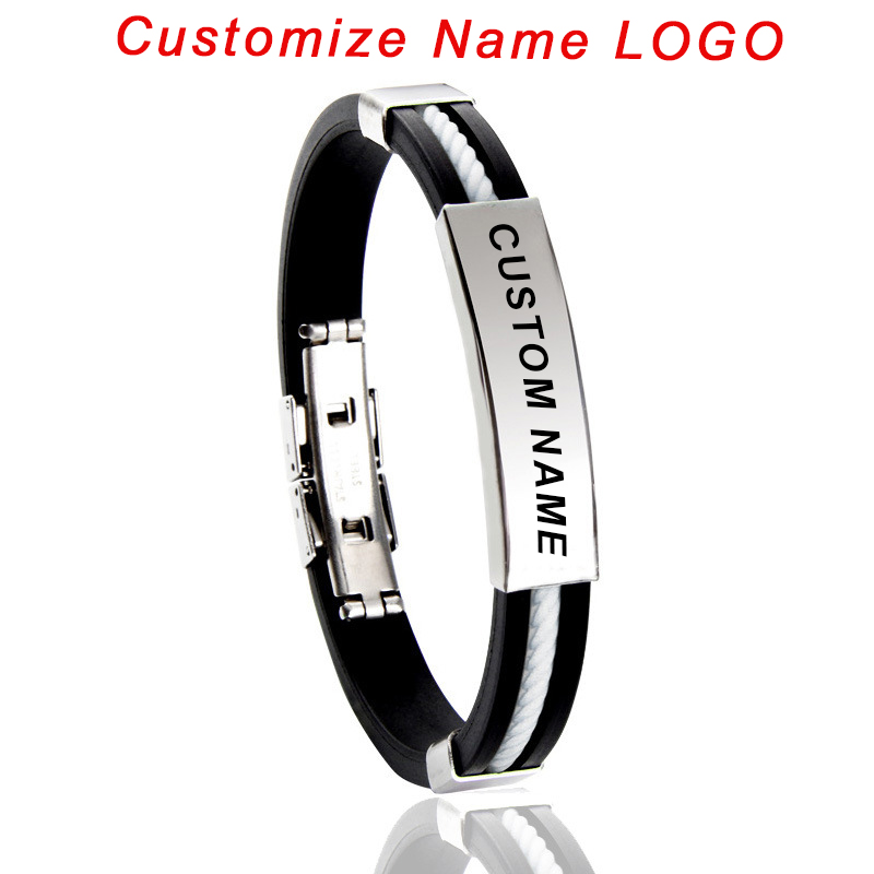 Custom Logo Name Engrave Silic - Paracord Bracelet ulasan dan harga