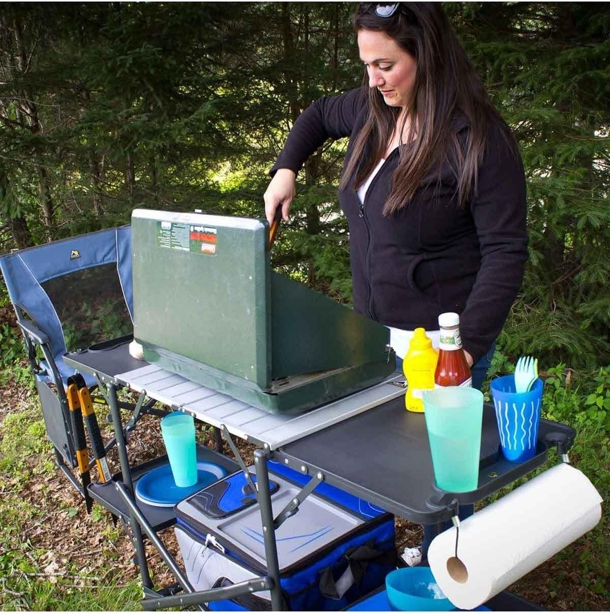 Slim Fold Portable Camping Kit - Outdoor Camping Table With Storage ulasan dan harga