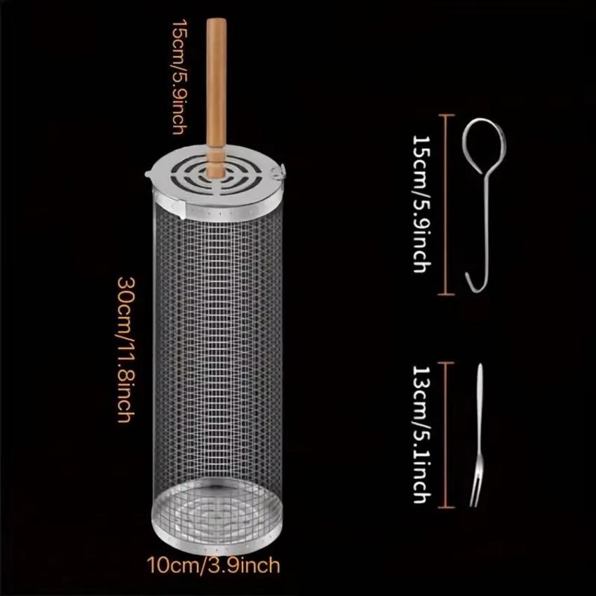 Round Barbecue Grill Basket Se - Outdoor Camping Bbq ulasan dan harga