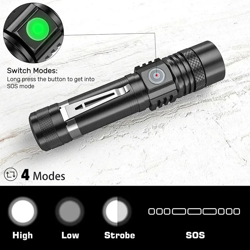 Rechargeable T6 Handheld Flash - Outdoor Camping Adventure Lamp ulasan dan harga