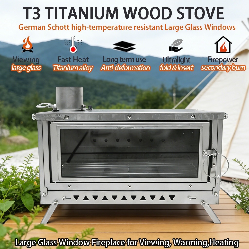 DANCHEL T3 Titanium Tent Stove - Outdoor Camping Fireplace ulasan dan harga