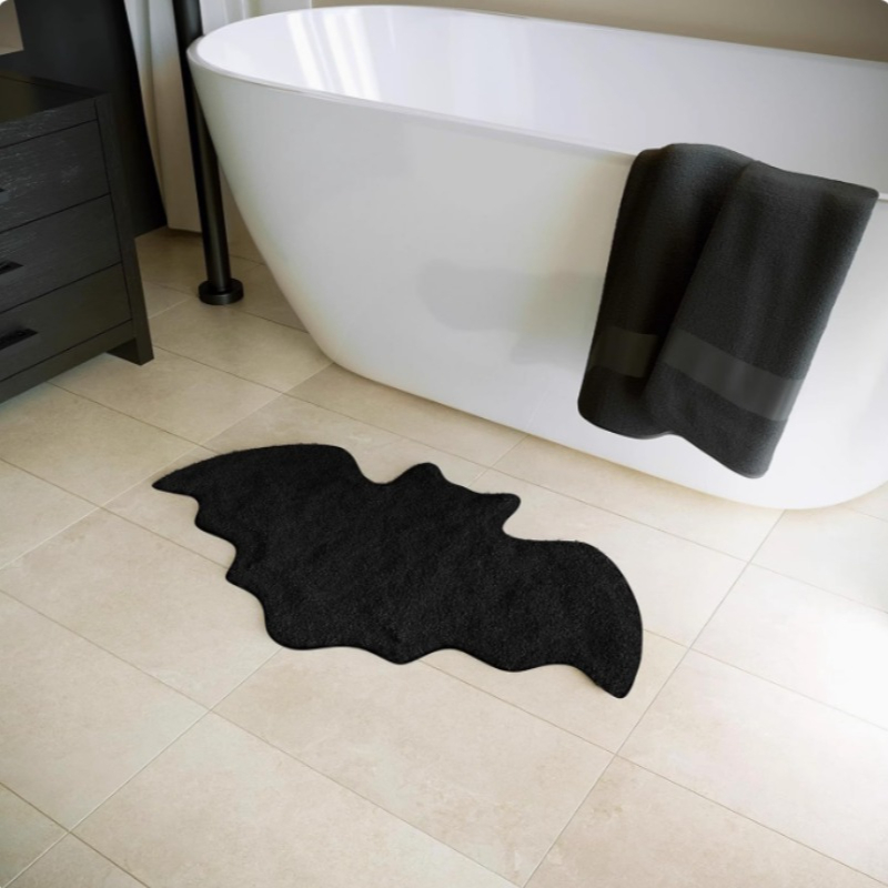 Black Halloween Bat Rug Non Sl - Outdoor Camping Kitchen Setup ulasan dan harga