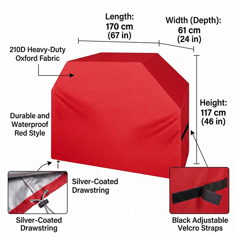 210D BBQ Cover Dustproof Water - Outdoor Camping Bbq ulasan dan harga