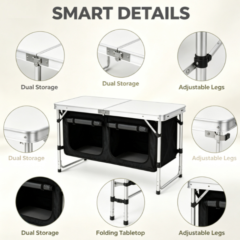 Silver Aluminum Folding Campin - Outdoor Camping Kitchen Setup ulasan dan harga