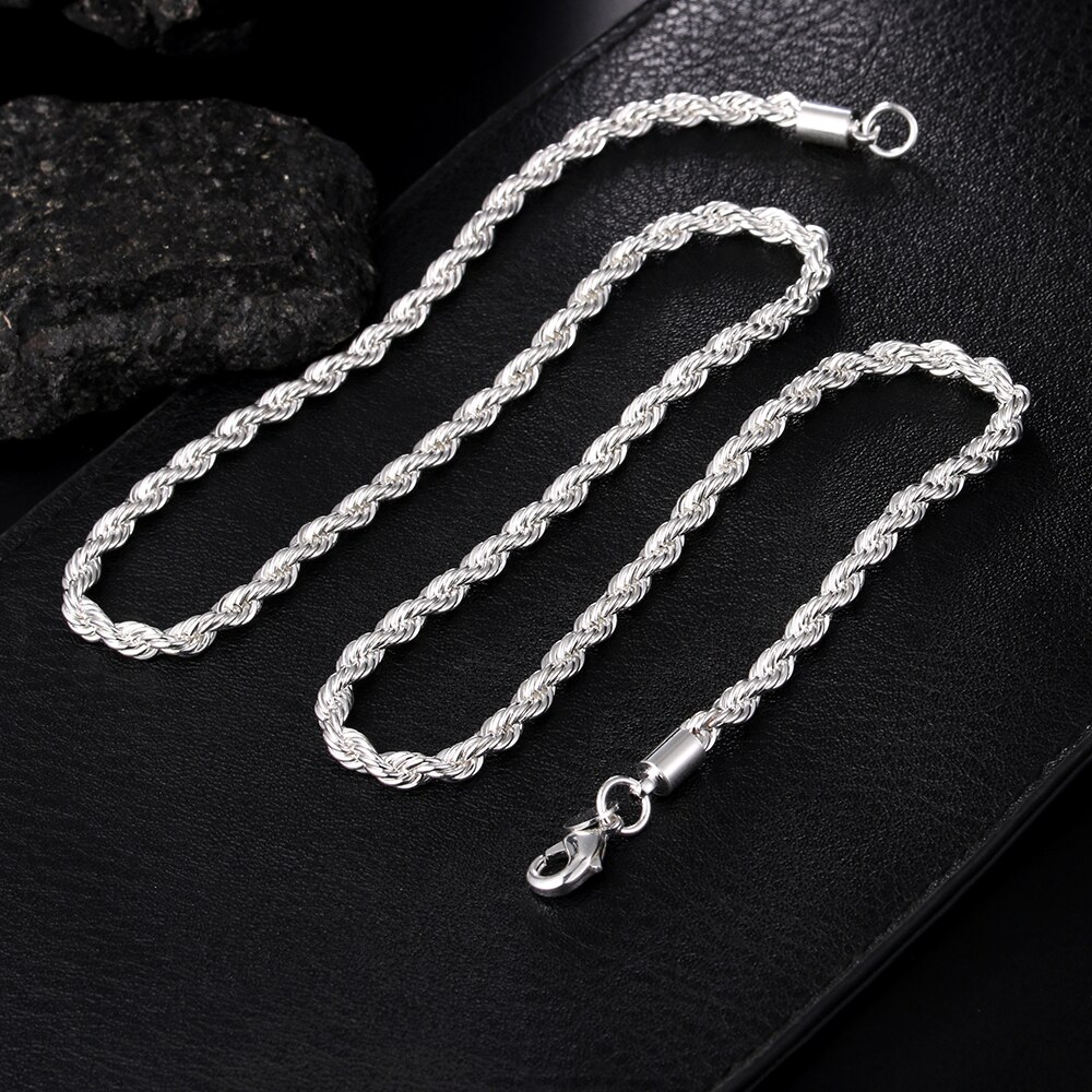 Silver Color 4mm Chain Male Tw - Paracord Bracelet ulasan dan harga