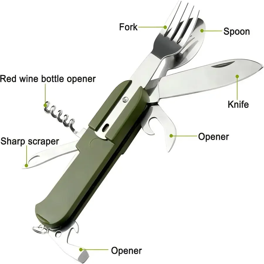 Camping Gear 5-in-1 Stainless  - Outdoor Camping Essential Gear ulasan dan harga