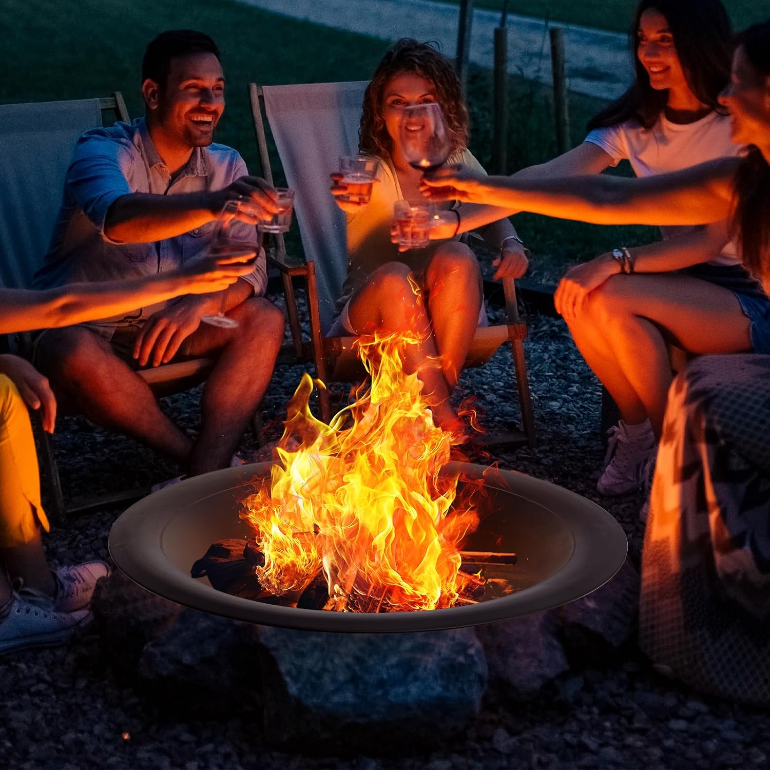 35 Inch Steel Fire Pit Bowl He - Outdoor Camping Fireplace ulasan dan harga