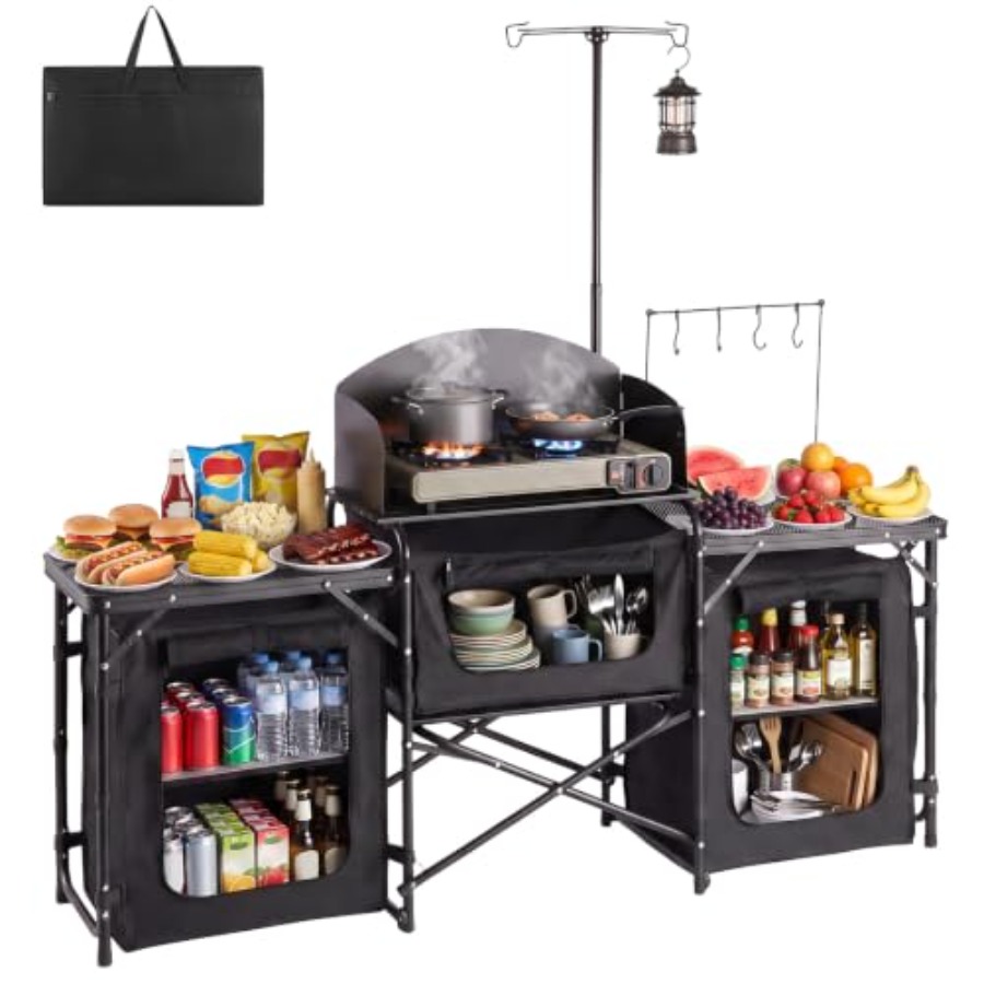 Folding Camping Table, Outdoor - Outdoor Camping Kitchen Setup ulasan dan harga