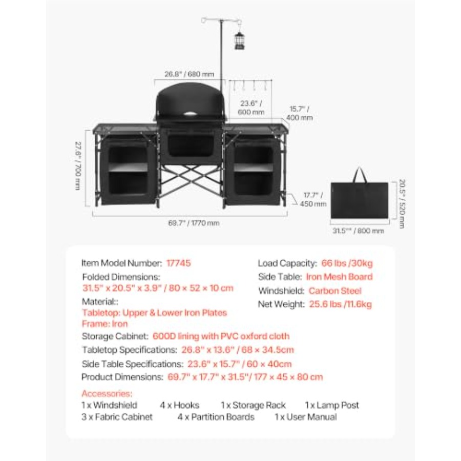 Folding Camping Table, Outdoor - Outdoor Camping Kitchen Setup ulasan dan harga