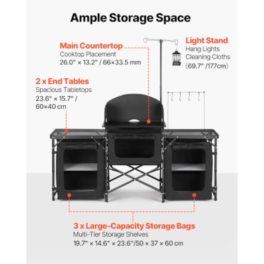 Folding Camping Table, Outdoor - Outdoor Camping Kitchen Setup ulasan dan harga