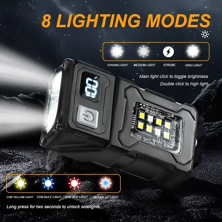 Portable LED COB Flashlight Re - Outdoor Camping Adventure Lamp ulasan dan harga