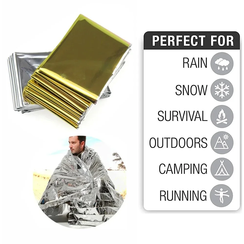 5Pcs Emergency Thermal Blanket - Outdoor Camping Mat Waterproof ulasan dan harga
