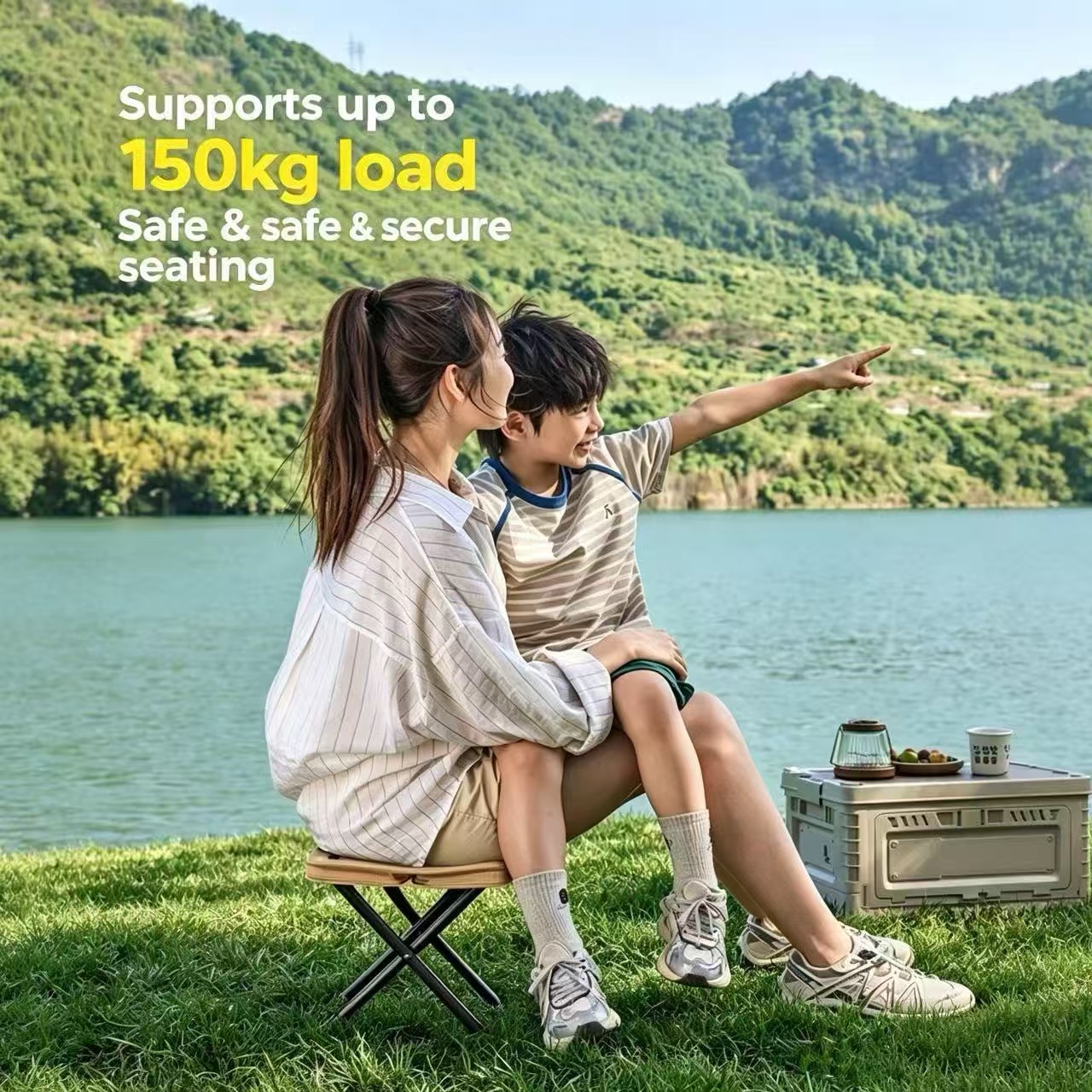 Magza Portable Folding Stool U - Outdoor Camping Loveseat ulasan dan harga
