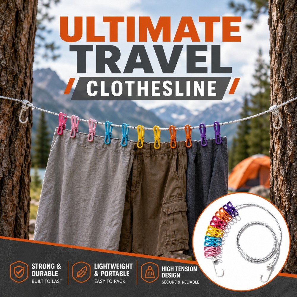 Retractable Portable Clothesli - Camping Outdoor Clothing ulasan dan harga