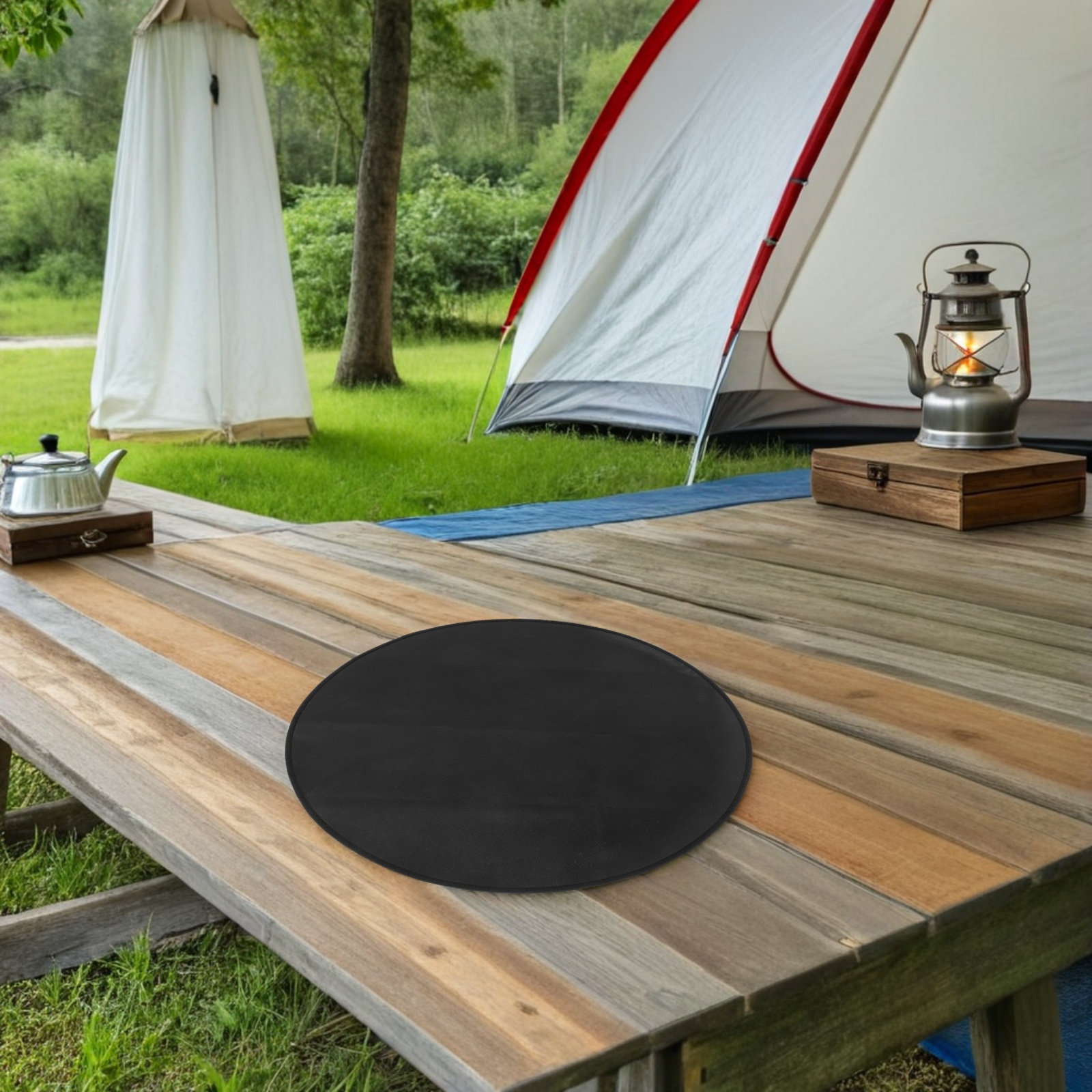 Round Fireproof Bbq Mat Heat R - Outdoor Camping Mat Waterproof ulasan dan harga
