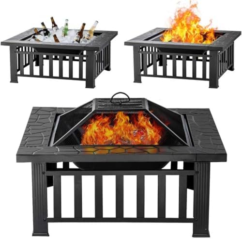 Fire Pit Table 32 Inch Square  - Outdoor Camping Fireplace ulasan dan harga