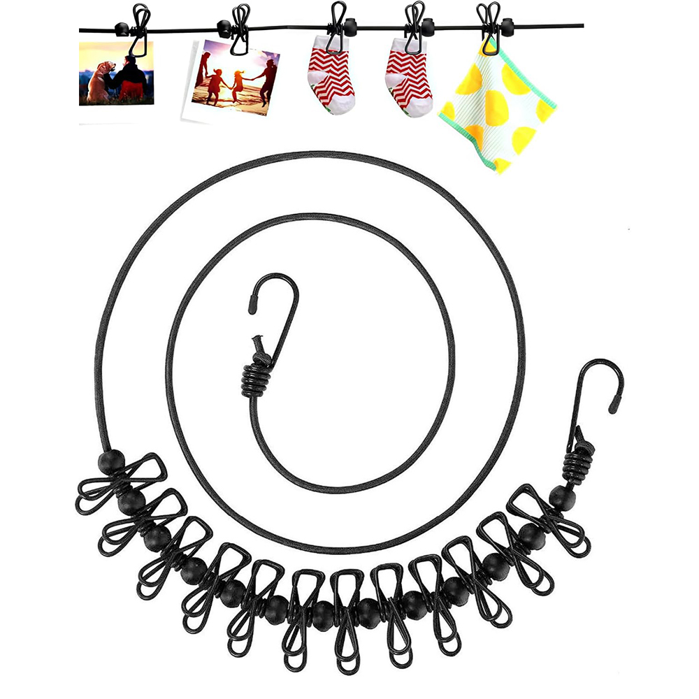 Portable Clothesline with 12 C - Camping Outdoor Clothing ulasan dan harga
