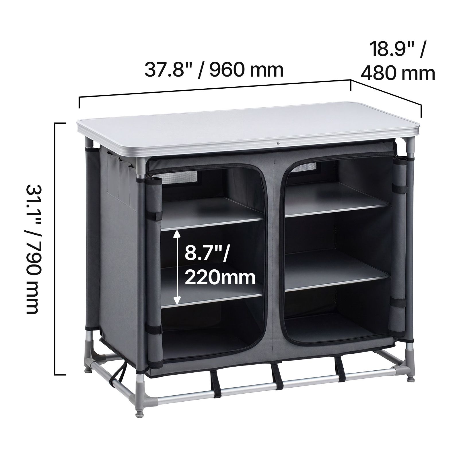 Camping Storage Cabinet, Outdo - Outdoor Camping Kitchen Setup ulasan dan harga