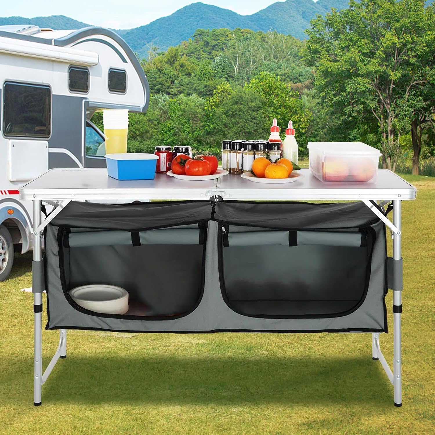 Camping Kitchen Station, 3 Adj - Outdoor Camping Kitchen Setup ulasan dan harga