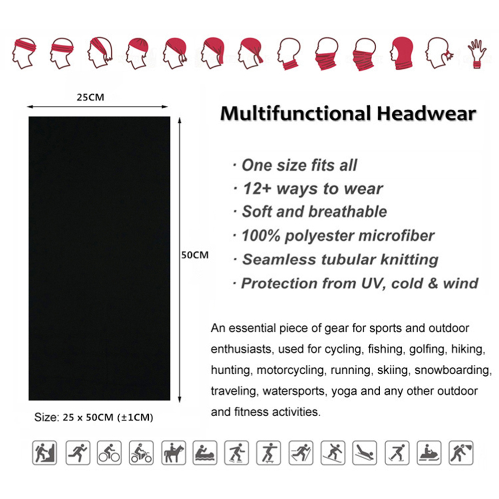 Seamless Solid Color Bandanas  - Outdoor Camping Essential Gear ulasan dan harga