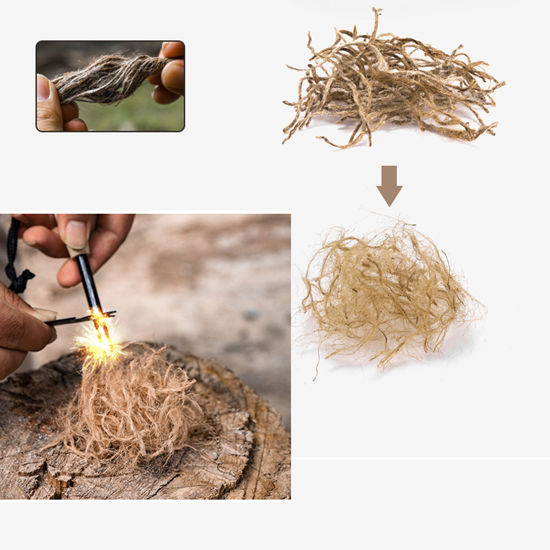 Outdoor Mini Wax Hemp Rope Por - Outdoor Camping Fireplace ulasan dan harga