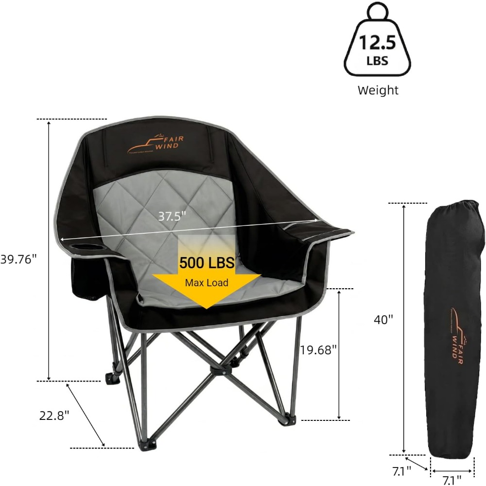 Oversized Padded Camping Chair - Camping Quad ulasan dan harga