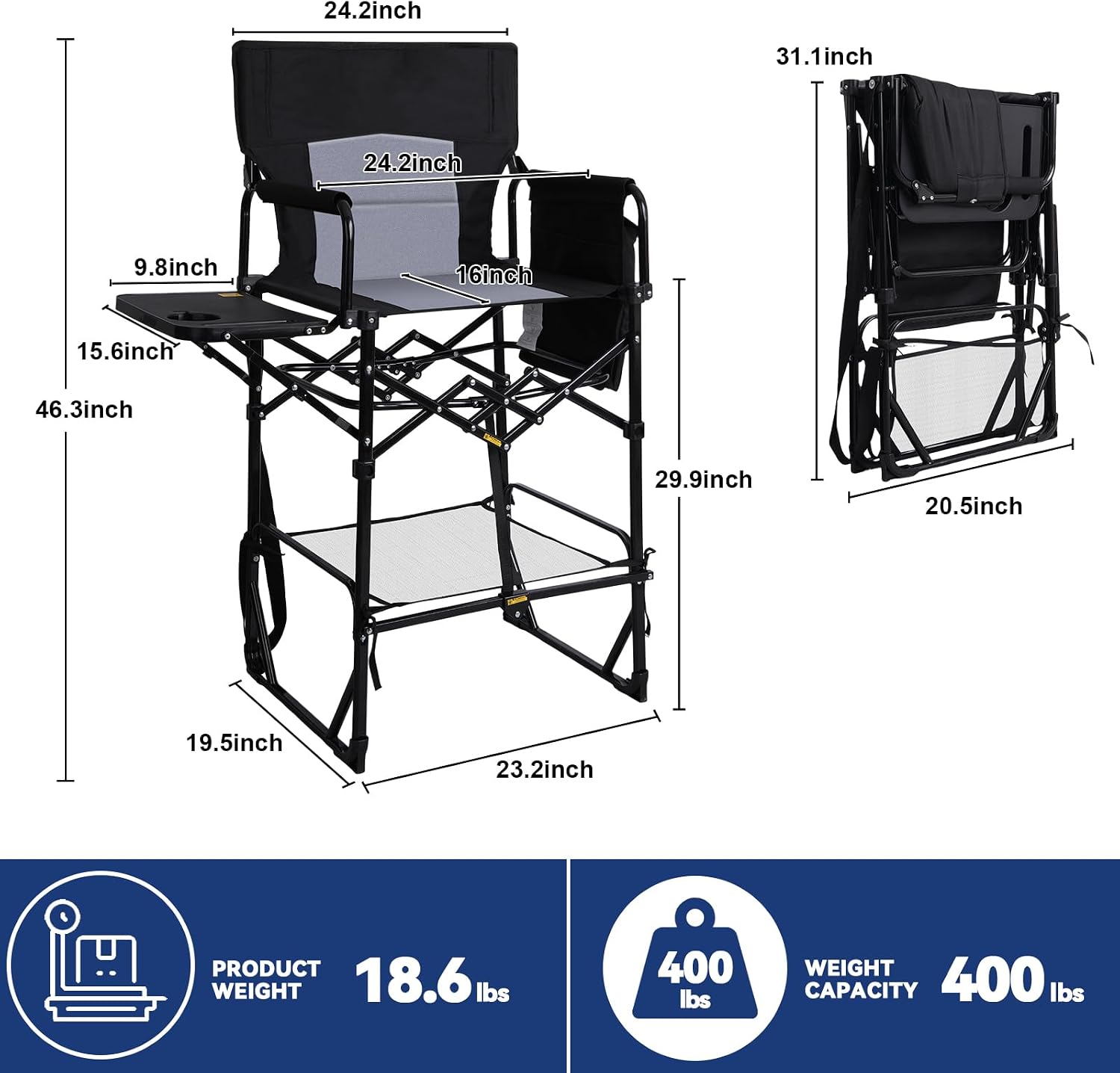 2 Pack Extra Tall Folding Camp - Outdoor Camping Table With Storage ulasan dan harga
