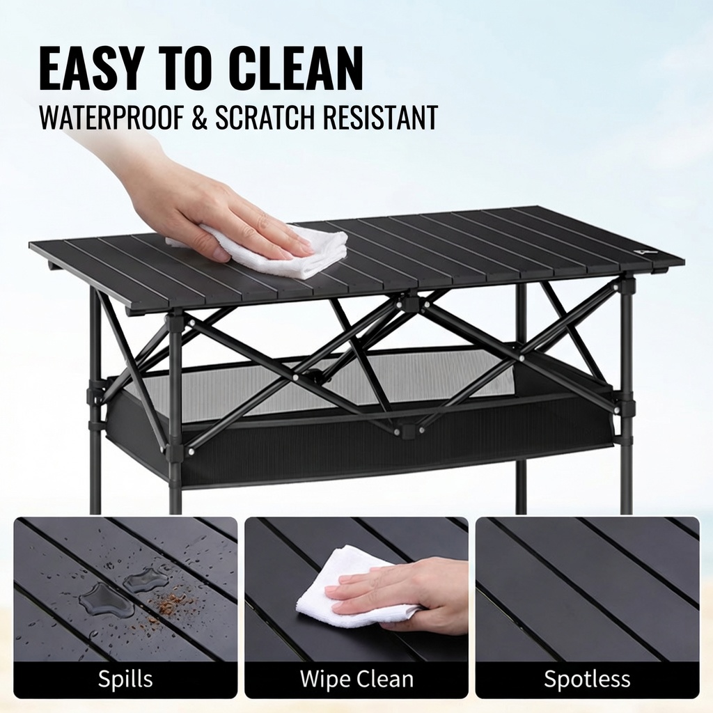 Portable Folding Outdoor Table - Outdoor Camping Table With Storage ulasan dan harga