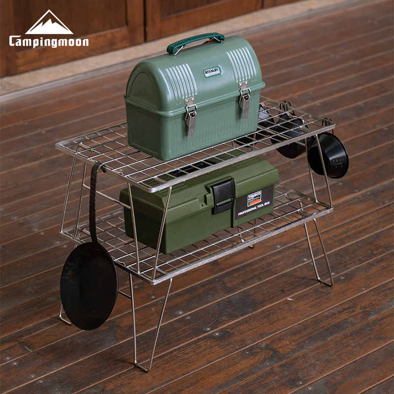 CAMPINGMOON Stainless Steel Li - Outdoor Camping Table With Storage ulasan dan harga