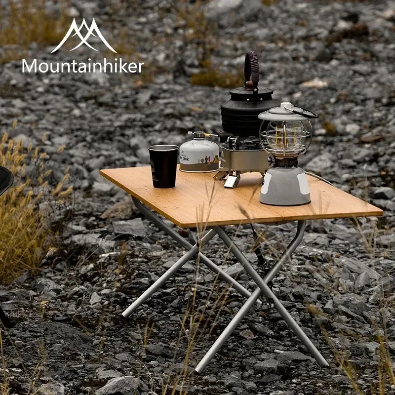 MOUNTAINHIKER 2/3 Bamboo Foldi - Outdoor Camping Table With Storage ulasan dan harga